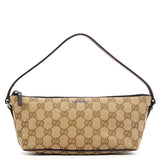 Gucci 07198 Beige Brown GG Boat Pochette