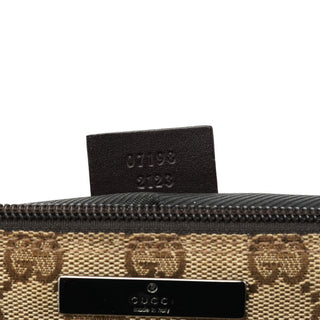 Gucci 07198 Beige Brown GG Boat Pochette