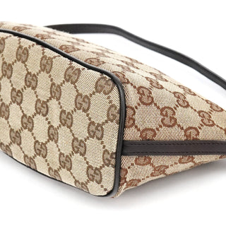 Gucci 07198 Beige Brown GG Boat Pochette