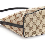 Gucci 07198 Beige Brown GG Boat Pochette