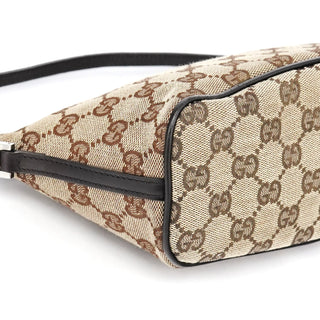 Gucci 07198 Beige Brown GG Boat Pochette