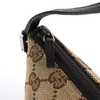 Gucci 07198 Beige Brown GG Boat Pochette