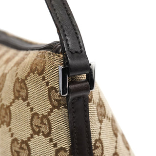 Gucci 07198 Beige Brown GG Boat Pochette