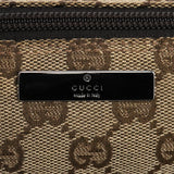 Gucci 07198 Beige Brown GG Boat Pochette