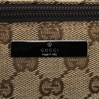 Gucci 07198 Beige Brown GG Boat Pochette