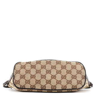 Gucci 07198 Beige Brown GG Boat Pochette