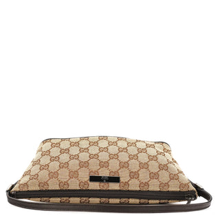 Gucci 07198 Beige Brown GG Boat Pochette