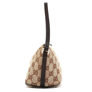 Gucci 07198 Beige Brown GG Boat Pochette