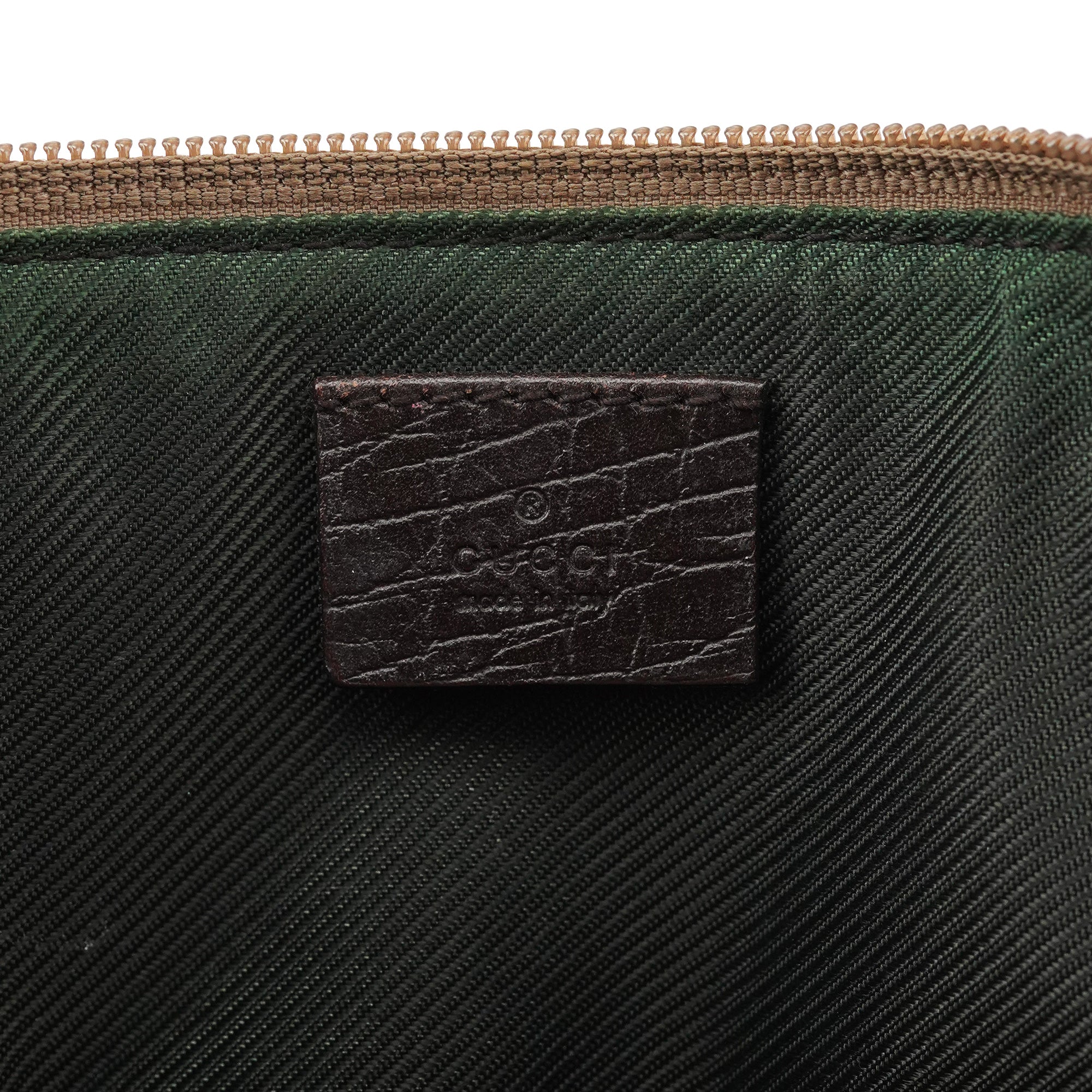 Gucci 07198 Beige Brown GG Boat Pochette
