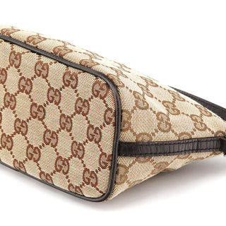 Gucci 07198 Beige Brown GG Boat Pochette