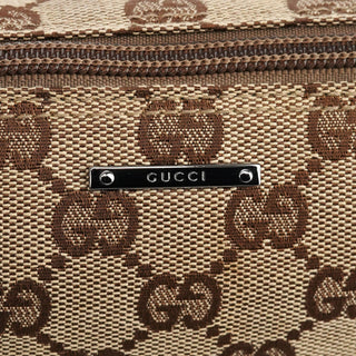 Gucci 07198 Beige Brown GG Boat Pochette