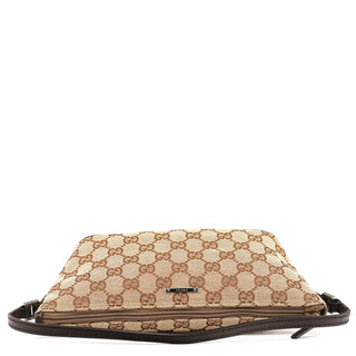 Gucci 07198 Beige Brown GG Boat Pochette