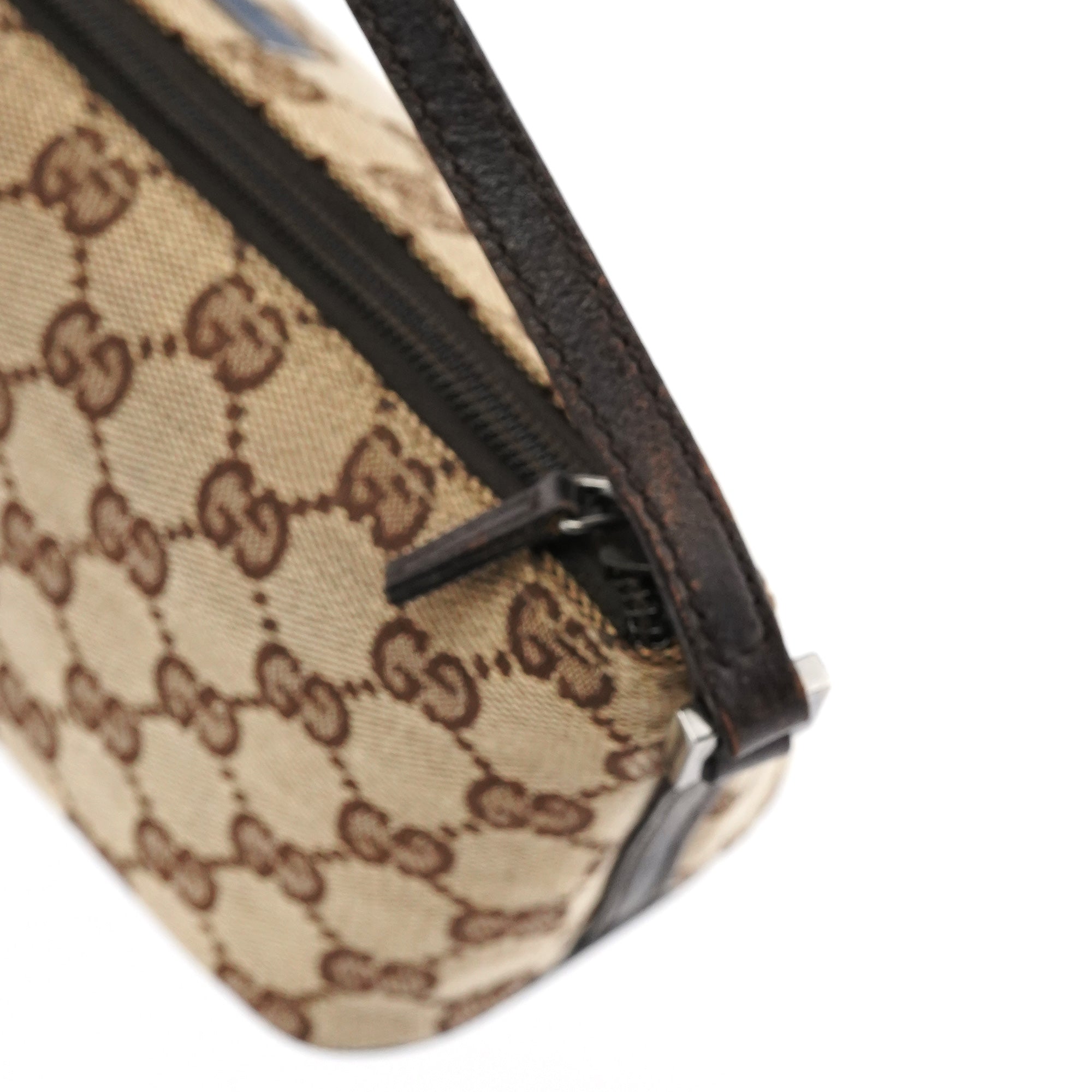 Gucci 07198 Beige Brown GG Boat Pochette