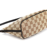 Gucci 07198 Beige Brown GG Boat Pochette