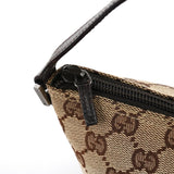 Gucci 07198 Beige Brown GG Boat Pochette