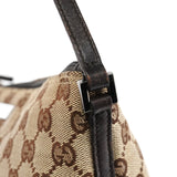 Gucci 07198 Beige Brown GG Boat Pochette