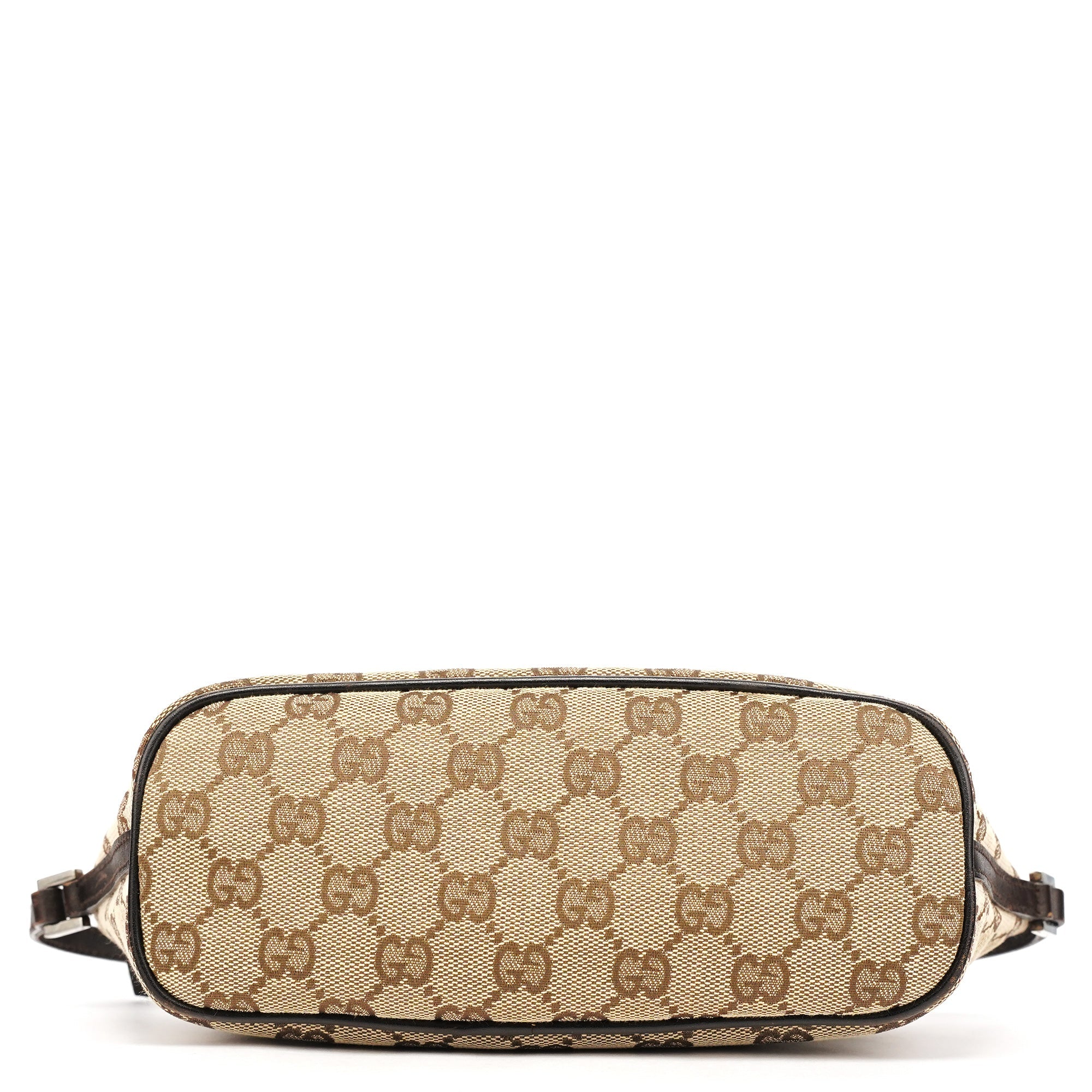 Gucci 07198 Beige Brown GG Boat Pochette