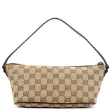 Gucci 07198 Beige Brown GG Boat Pochette