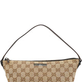 Gucci 07198 Beige Brown GG Boat Pochette