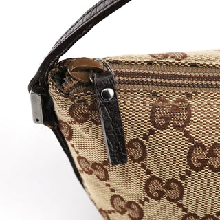 Gucci 07198 Beige Brown GG Boat Pochette