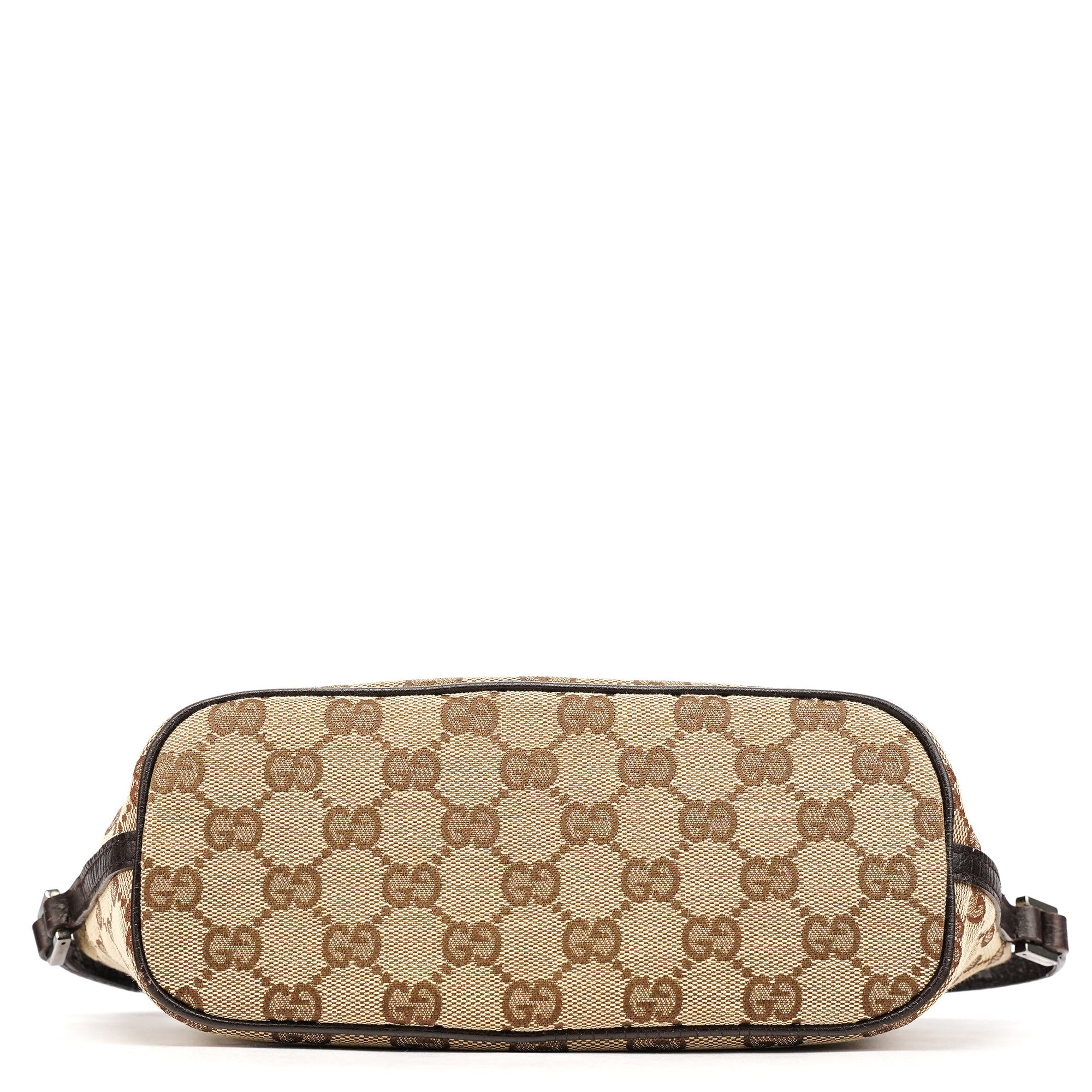 Gucci 07198 Beige Brown GG Boat Pochette