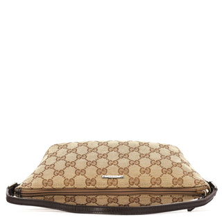 Gucci 07198 Beige Brown GG Boat Pochette