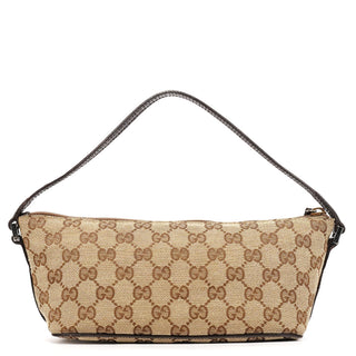 Gucci 07198 Beige Brown GG Boat Pochette