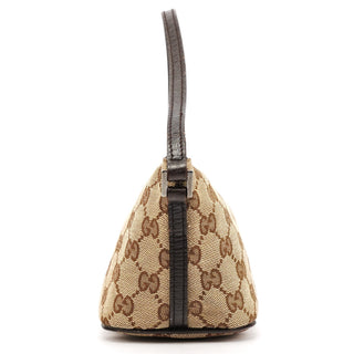 Gucci 07198 Beige Brown GG Boat Pochette