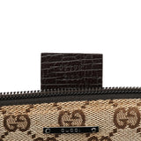Gucci 07198 Beige Brown GG Boat Pochette
