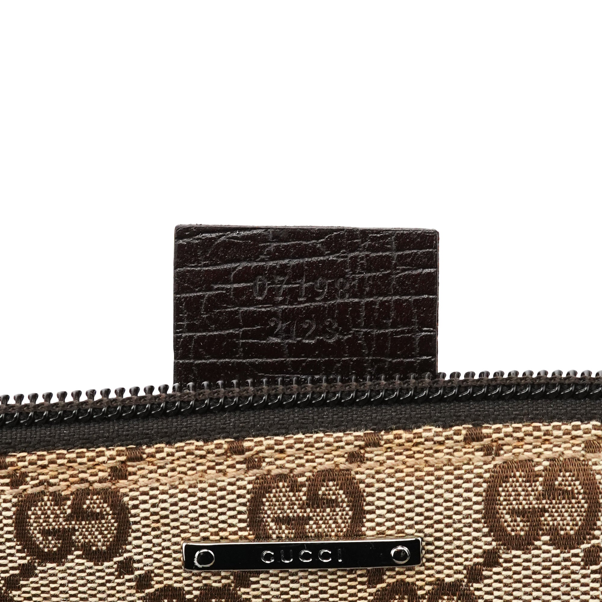 Gucci 07198 Beige Brown GG Boat Pochette