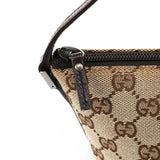 Gucci 07198 Beige Brown GG Boat Pochette
