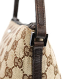 Gucci 07198 Beige Brown GG Boat Pochette