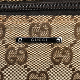 Gucci 07198 Beige Brown GG Boat Pochette