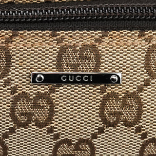 Gucci 07198 Beige Brown GG Boat Pochette