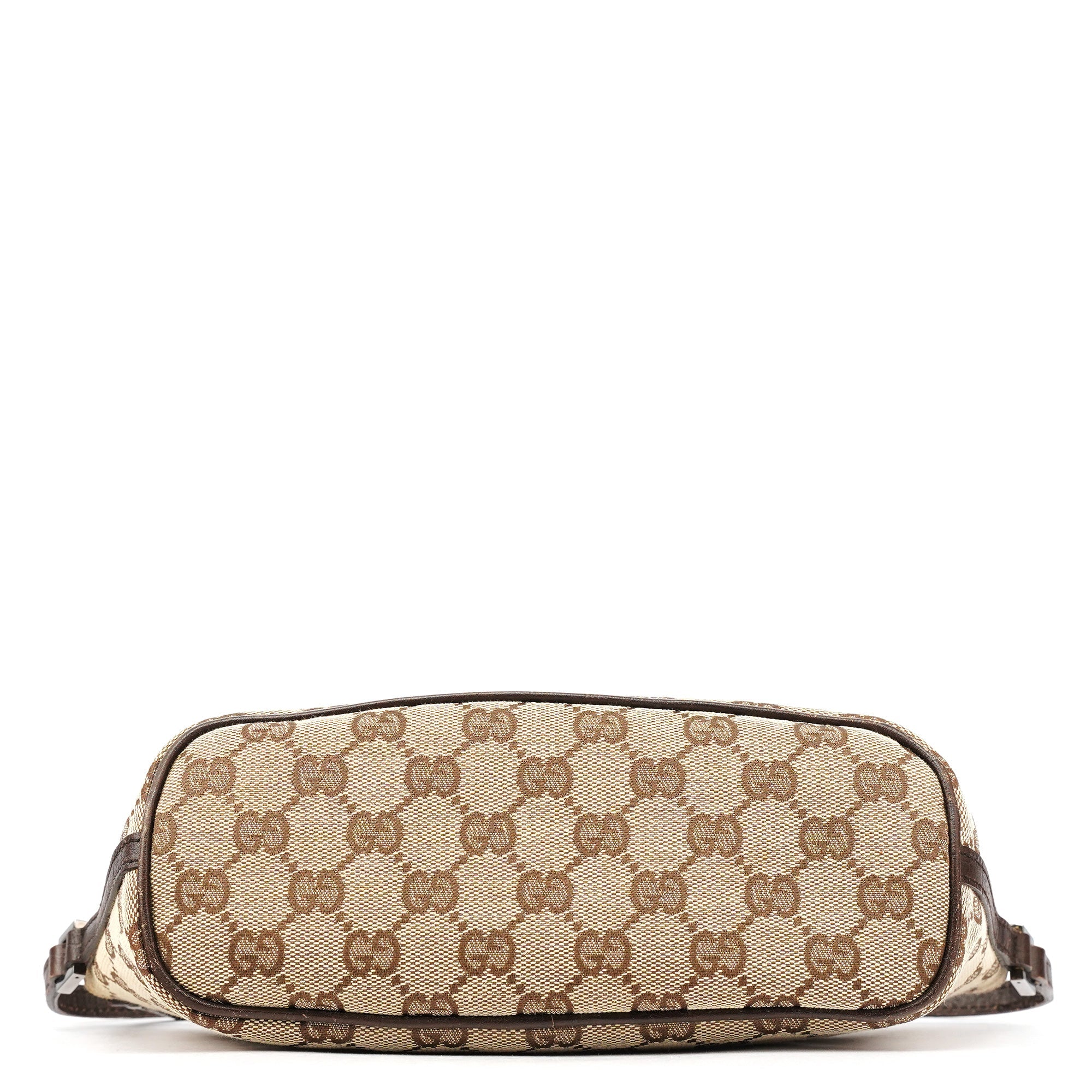 Gucci 07198 Beige Brown GG Boat Pochette
