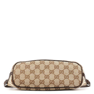 Gucci 07198 Beige Brown GG Boat Pochette