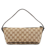Gucci 07198 Beige Brown GG Boat Pochette