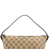Gucci 07198 Beige Brown GG Boat Pochette