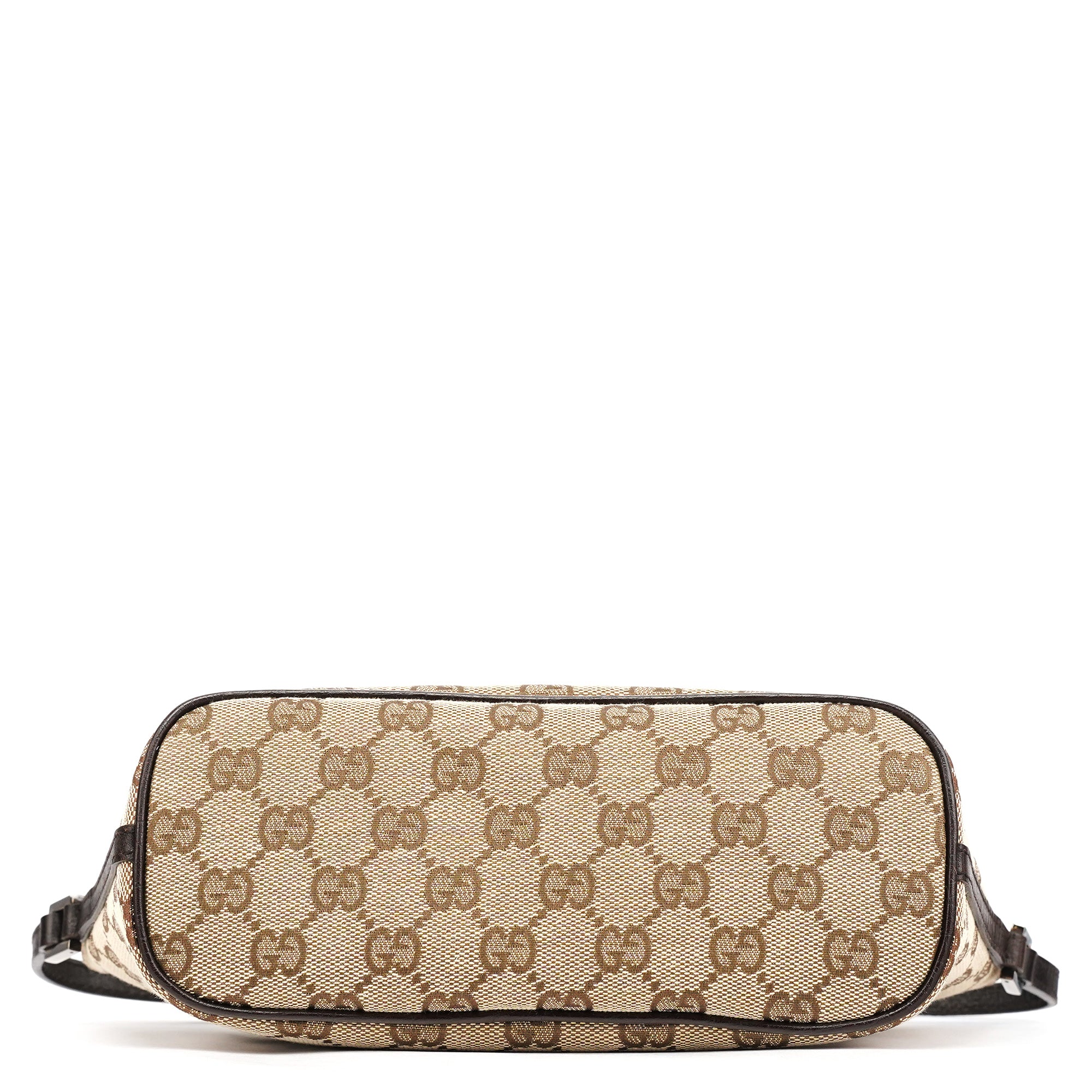Gucci 07198 Beige Brown GG Boat Pochette