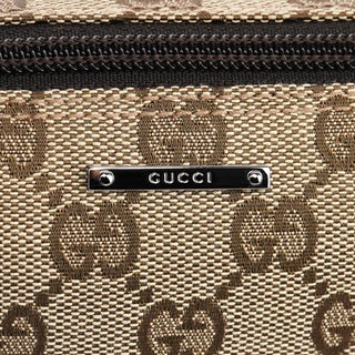 Gucci 07198 Beige Brown GG Boat Pochette