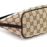 Gucci 07198 Beige Brown GG Boat Pochette