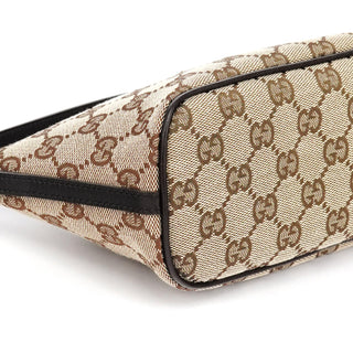 Gucci 07198 Beige Brown GG Boat Pochette