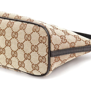Gucci 07198 Beige Brown GG Boat Pochette