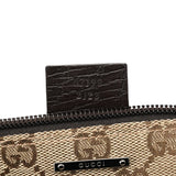Gucci 07198 Beige Brown GG Boat Pochette