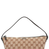 Gucci 07198 Beige Brown GG Boat Pochette