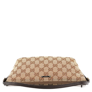 Gucci 07198 Beige Brown GG Boat Pochette
