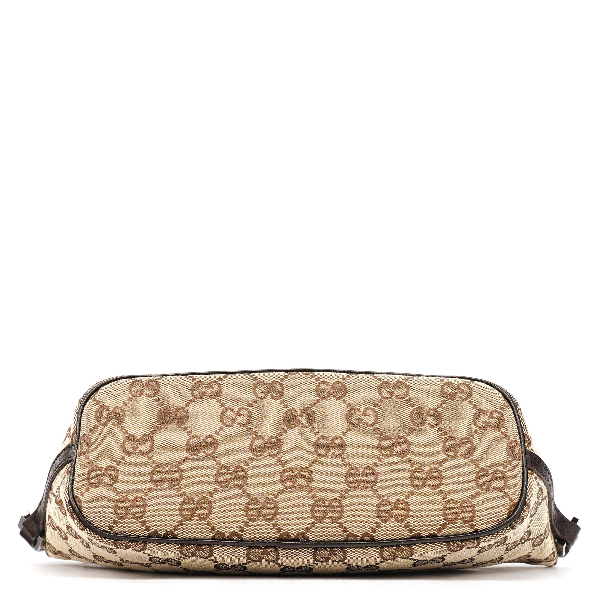 Gucci 07198 Beige Brown GG Boat Pochette