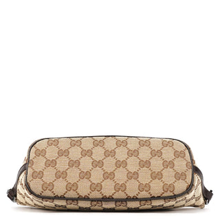 Gucci 07198 Beige Brown GG Boat Pochette