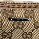 Gucci 07198 Beige Brown GG Boat Pochette