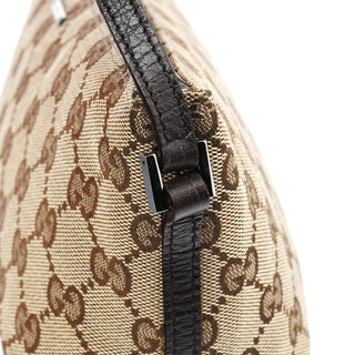Gucci 07198 Beige Brown GG Boat Pochette